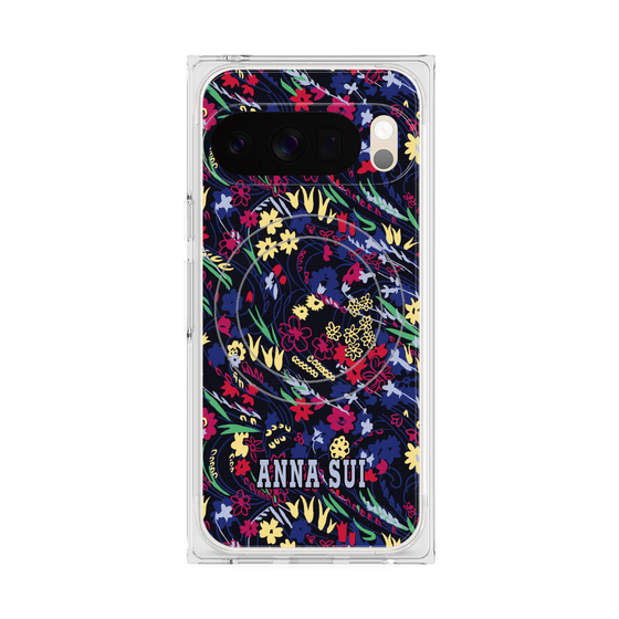 プレミアムスクエアケース with Pixelsnap［ ANNA SUI - スワーリングフワラー ］