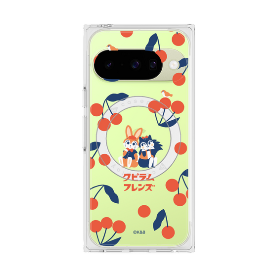 プレミアムスクエアケース with Pixelsnap［ クピラムフレンズ - チェリー ］