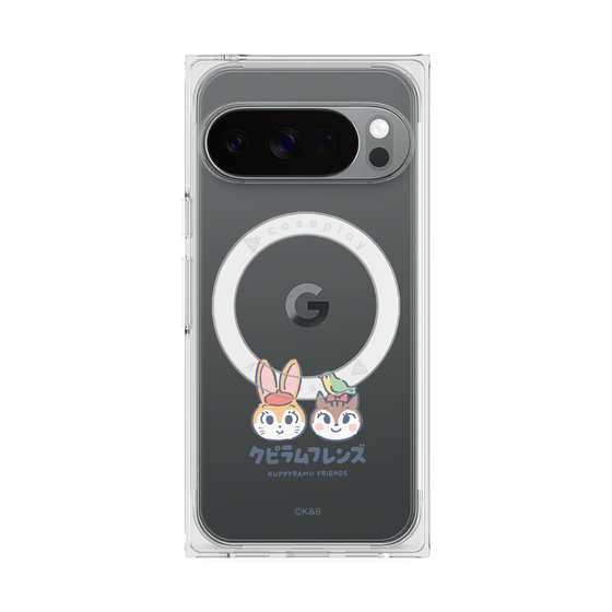 プレミアムスクエアケース with Pixelsnap［ クピラムフレンズ - ロゴ - 仲良し ］