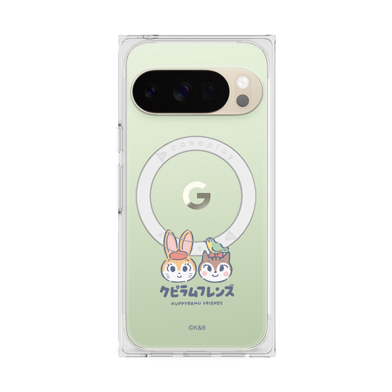 プレミアムスクエアケース with Pixelsnap［ クピラムフレンズ - ロゴ - 仲良し ］