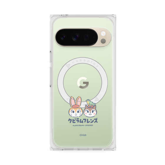 プレミアムスクエアケース with Pixelsnap［ クピラムフレンズ - ロゴ - 仲良し ］