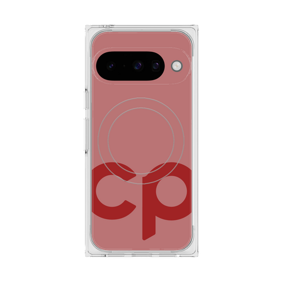 プレミアムスクエアケース with Pixelsnap［ オリジナル - CASEPLAYイニシャル - レッド ］