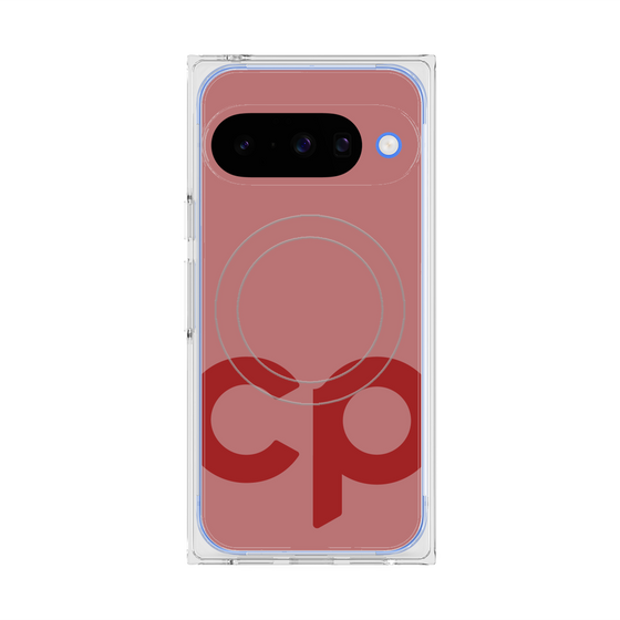 プレミアムスクエアケース with Pixelsnap［ オリジナル - CASEPLAYイニシャル - レッド ］