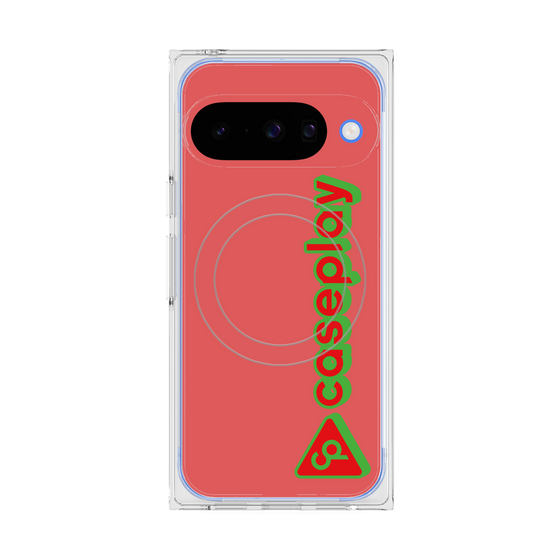 プレミアムスクエアケース with Pixelsnap［ オリジナル - CASEPLAYロゴタイプ - レッド ］