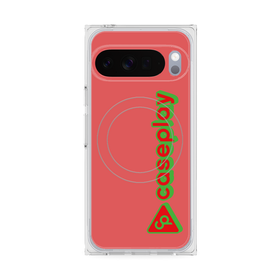 プレミアムスクエアケース with Pixelsnap［ オリジナル - CASEPLAYロゴタイプ - レッド ］
