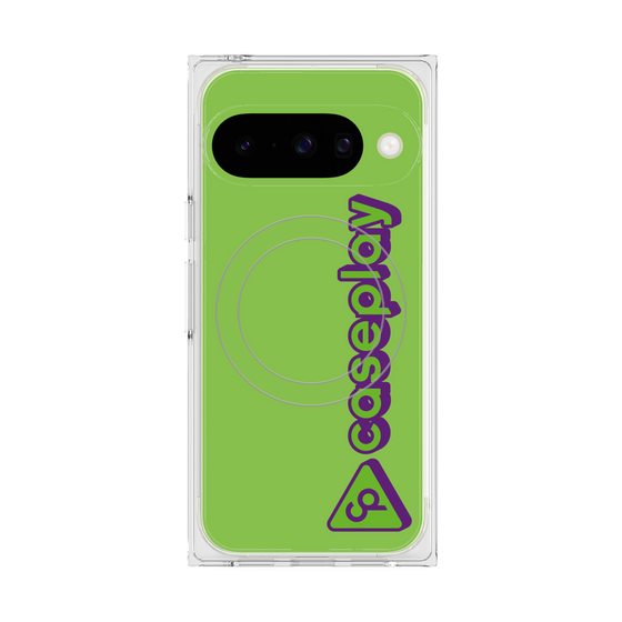 プレミアムスクエアケース with Pixelsnap［ オリジナル - CASEPLAYロゴタイプ - グリーン ］