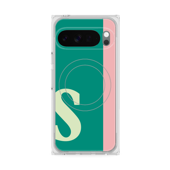 プレミアムスクエアケース with Pixelsnap［ オリジナル - initial color line - S green ］