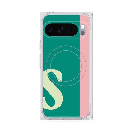 プレミアムスクエアケース with Pixelsnap［ オリジナル - initial color line - S green ］