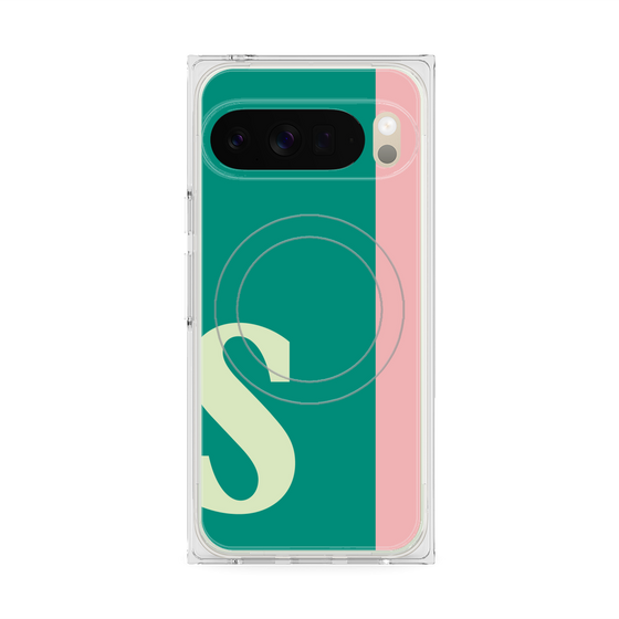 プレミアムスクエアケース with Pixelsnap［ オリジナル - initial color line - S green ］