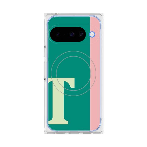 プレミアムスクエアケース with Pixelsnap［ オリジナル - initial color line - T green ］