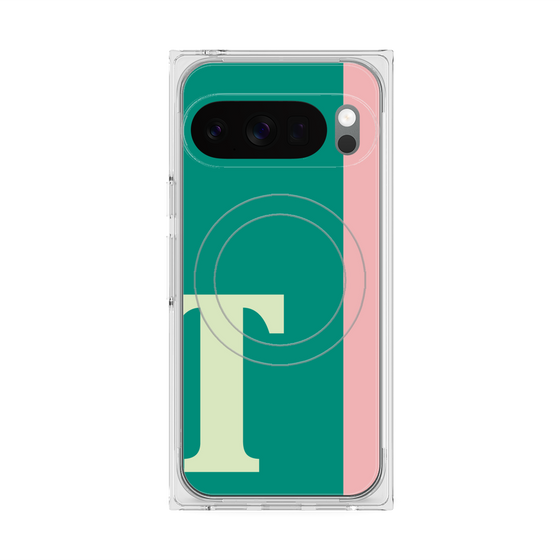 プレミアムスクエアケース with Pixelsnap［ オリジナル - initial color line - T green ］