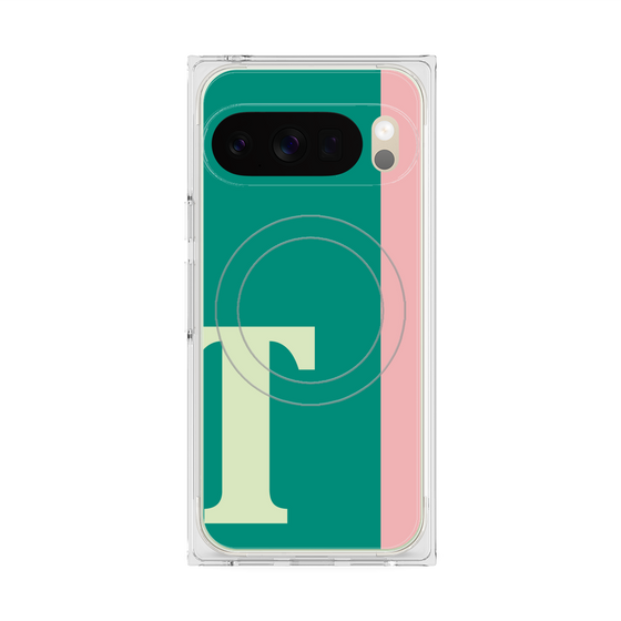 プレミアムスクエアケース with Pixelsnap［ オリジナル - initial color line - T green ］