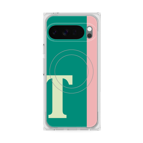 プレミアムスクエアケース with Pixelsnap［ オリジナル - initial color line - T green ］