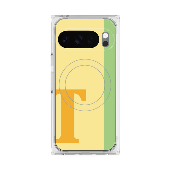 プレミアムスクエアケース with Pixelsnap［ オリジナル - initial color line - T yellow ］