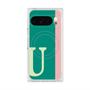 プレミアムスクエアケース with Pixelsnap［ オリジナル - initial color line - U green ］