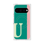 プレミアムスクエアケース with Pixelsnap［ オリジナル - initial color line - U green ］