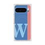 プレミアムスクエアケース with Pixelsnap［ オリジナル - initial color line - W blue ］