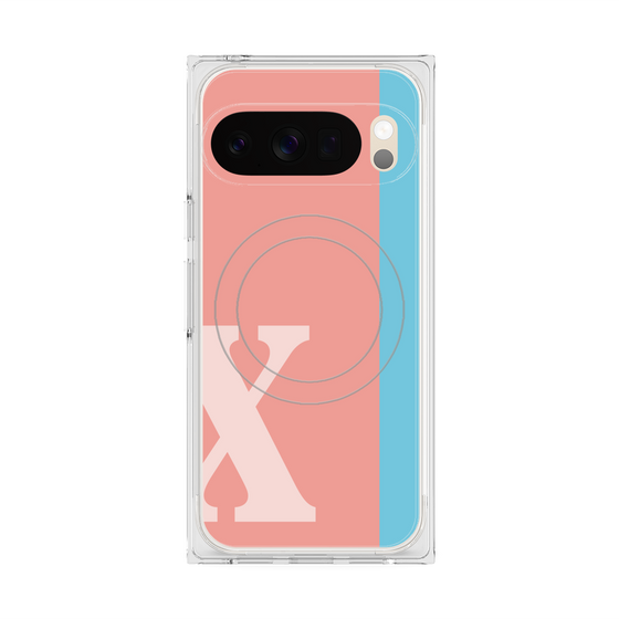 プレミアムスクエアケース with Pixelsnap［ オリジナル - initial color line - X pink ］