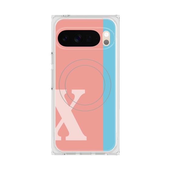 プレミアムスクエアケース with Pixelsnap［ オリジナル - initial color line - X pink ］