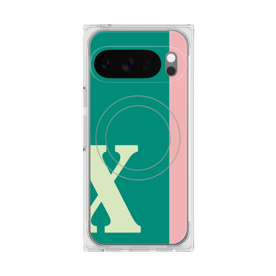 プレミアムスクエアケース with Pixelsnap［ オリジナル - initial color line - X green ］