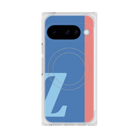 プレミアムスクエアケース with Pixelsnap［ オリジナル - initial color line - Z blue ］