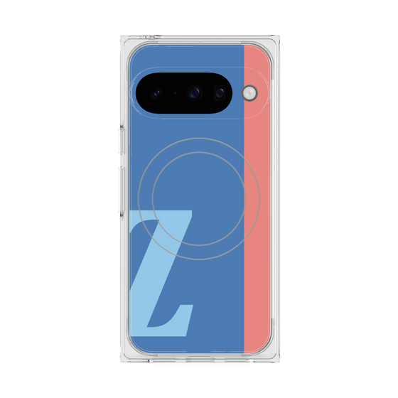 プレミアムスクエアケース with Pixelsnap［ オリジナル - initial color line - Z blue ］