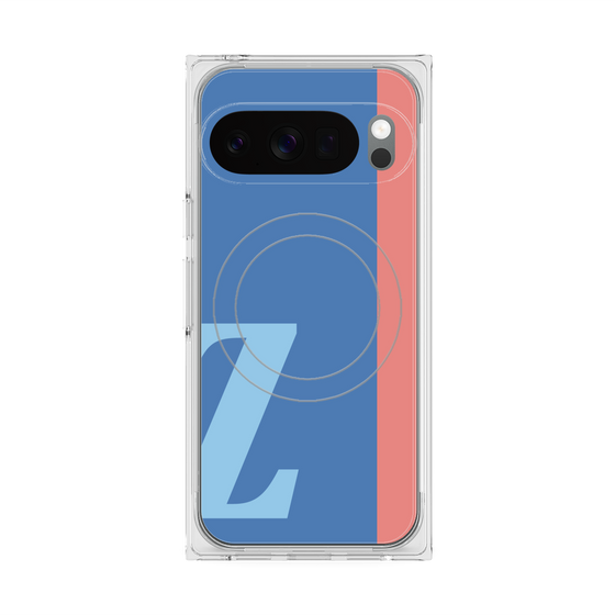 プレミアムスクエアケース with Pixelsnap［ オリジナル - initial color line - Z blue ］