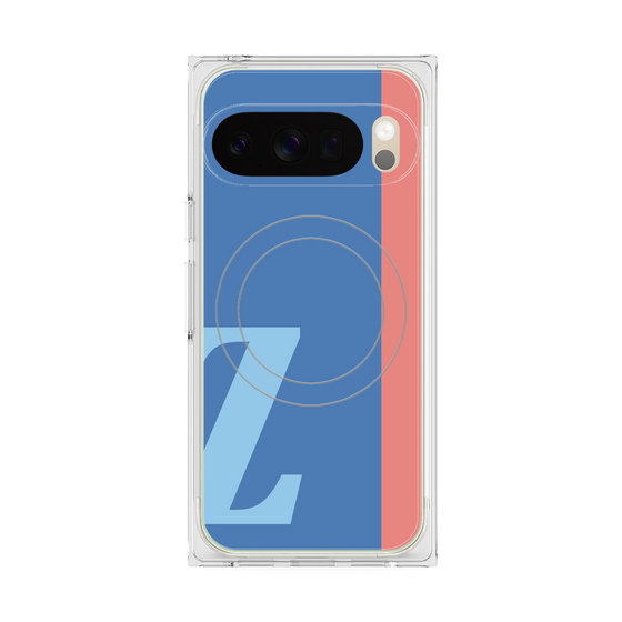 プレミアムスクエアケース with Pixelsnap［ オリジナル - initial color line - Z blue ］
