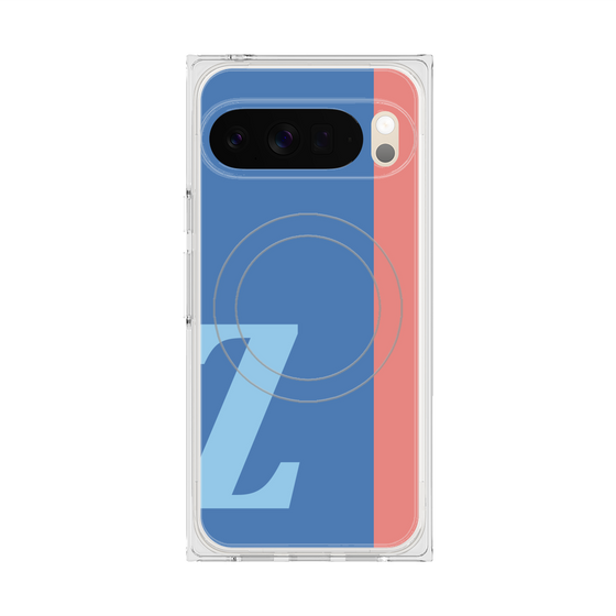 プレミアムスクエアケース with Pixelsnap［ オリジナル - initial color line - Z blue ］