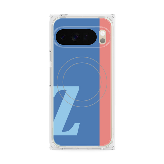 プレミアムスクエアケース with Pixelsnap［ オリジナル - initial color line - Z blue ］