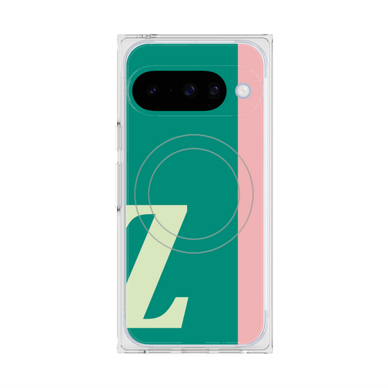 プレミアムスクエアケース with Pixelsnap［ オリジナル - initial color line - Z green ］