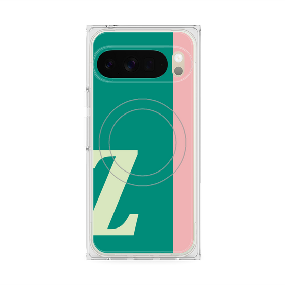 プレミアムスクエアケース with Pixelsnap［ オリジナル - initial color line - Z green ］
