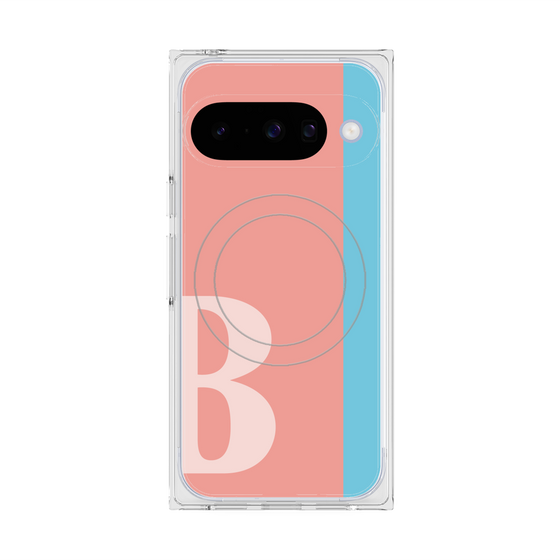 プレミアムスクエアケース with Pixelsnap［ オリジナル - initial color line - B pink ］