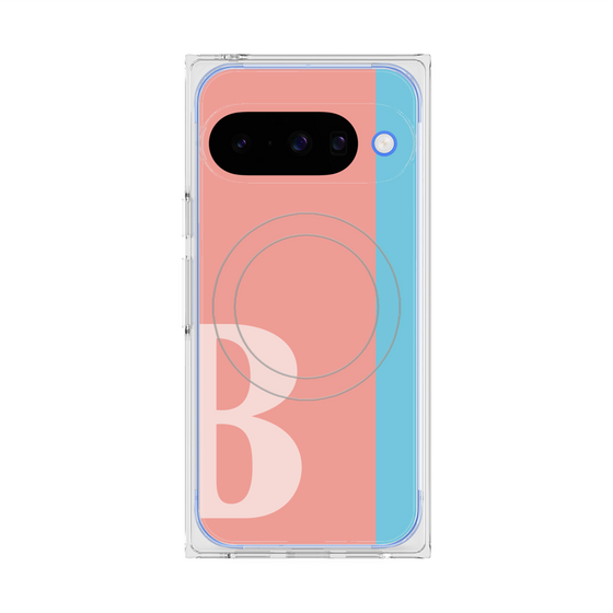 プレミアムスクエアケース with Pixelsnap［ オリジナル - initial color line - B pink ］