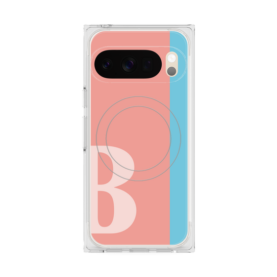 プレミアムスクエアケース with Pixelsnap［ オリジナル - initial color line - B pink ］