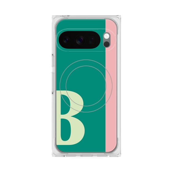 プレミアムスクエアケース with Pixelsnap［ オリジナル - initial color line - B green ］