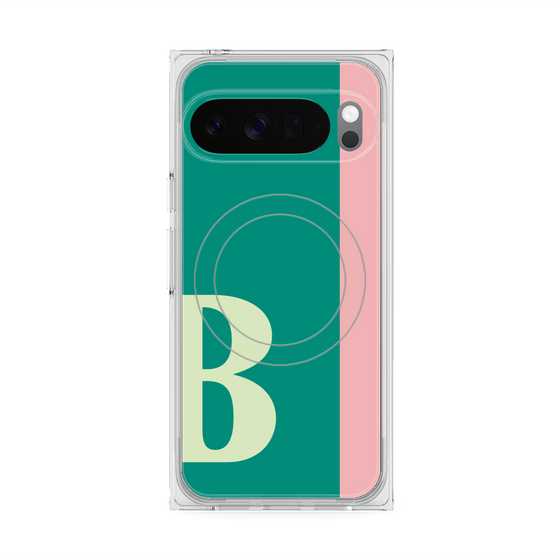 プレミアムスクエアケース with Pixelsnap［ オリジナル - initial color line - B green ］
