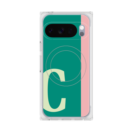 プレミアムスクエアケース with Pixelsnap［ オリジナル - initial color line - C green ］