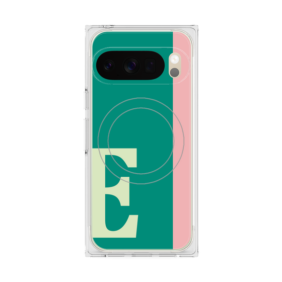 プレミアムスクエアケース with Pixelsnap［ オリジナル - initial color line - E green ］