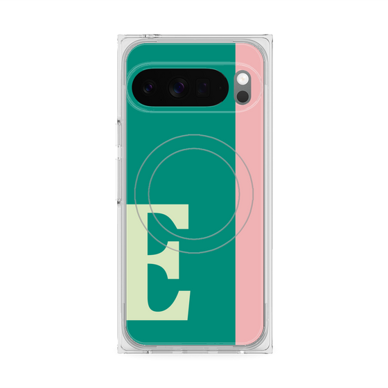 プレミアムスクエアケース with Pixelsnap［ オリジナル - initial color line - E green ］