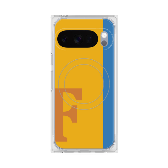 プレミアムスクエアケース with Pixelsnap［ オリジナル - initial color line - F orange ］