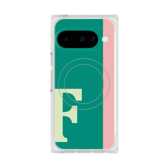プレミアムスクエアケース with Pixelsnap［ オリジナル - initial color line - F green ］