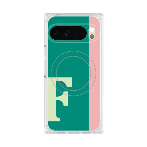 プレミアムスクエアケース with Pixelsnap［ オリジナル - initial color line - F green ］