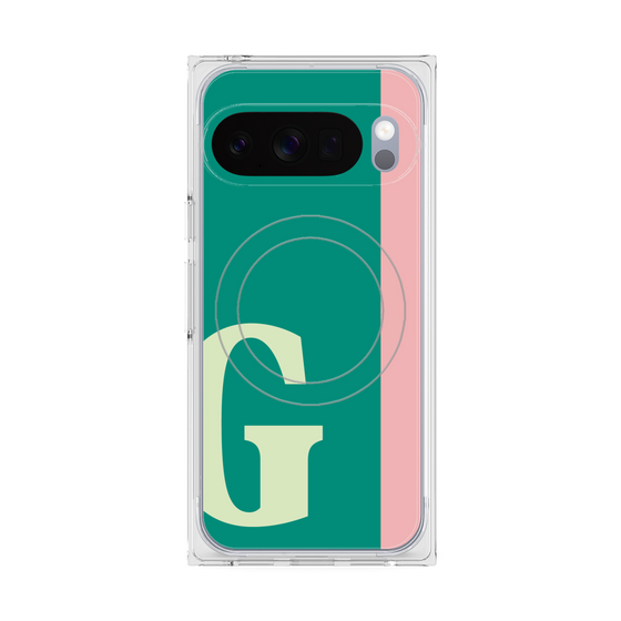 プレミアムスクエアケース with Pixelsnap［ オリジナル - initial color line - G green ］