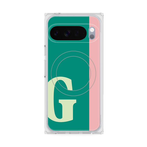 プレミアムスクエアケース with Pixelsnap［ オリジナル - initial color line - G green ］