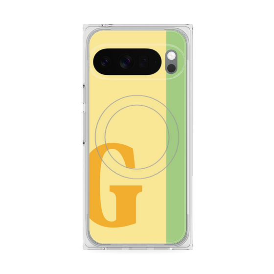 プレミアムスクエアケース with Pixelsnap［ オリジナル - initial color line - G yellow ］