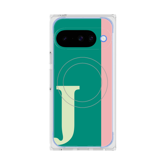 プレミアムスクエアケース with Pixelsnap［ オリジナル - initial color line - J green ］