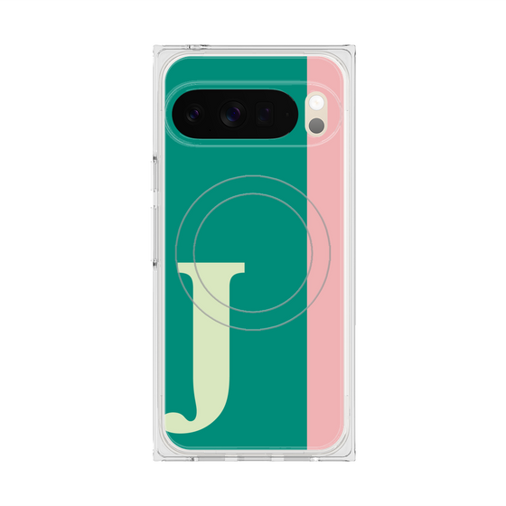 プレミアムスクエアケース with Pixelsnap［ オリジナル - initial color line - J green ］