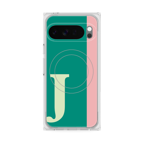 プレミアムスクエアケース with Pixelsnap［ オリジナル - initial color line - J green ］