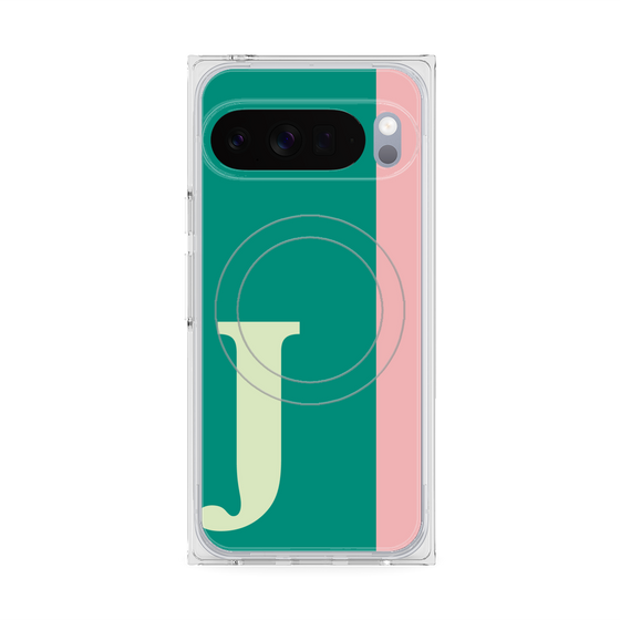 プレミアムスクエアケース with Pixelsnap［ オリジナル - initial color line - J green ］